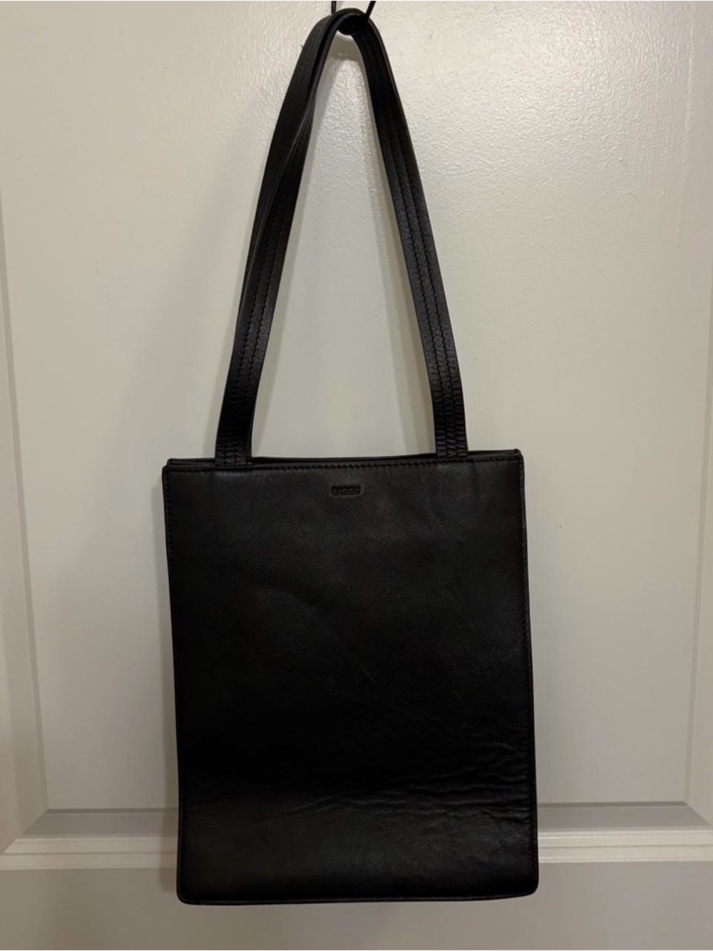 RARE BAGGU Black Leather Shoulder Tote